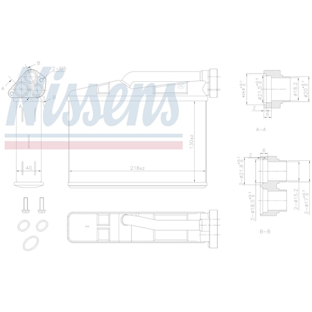 Nissen Hvac Heater Core, 70530 70530